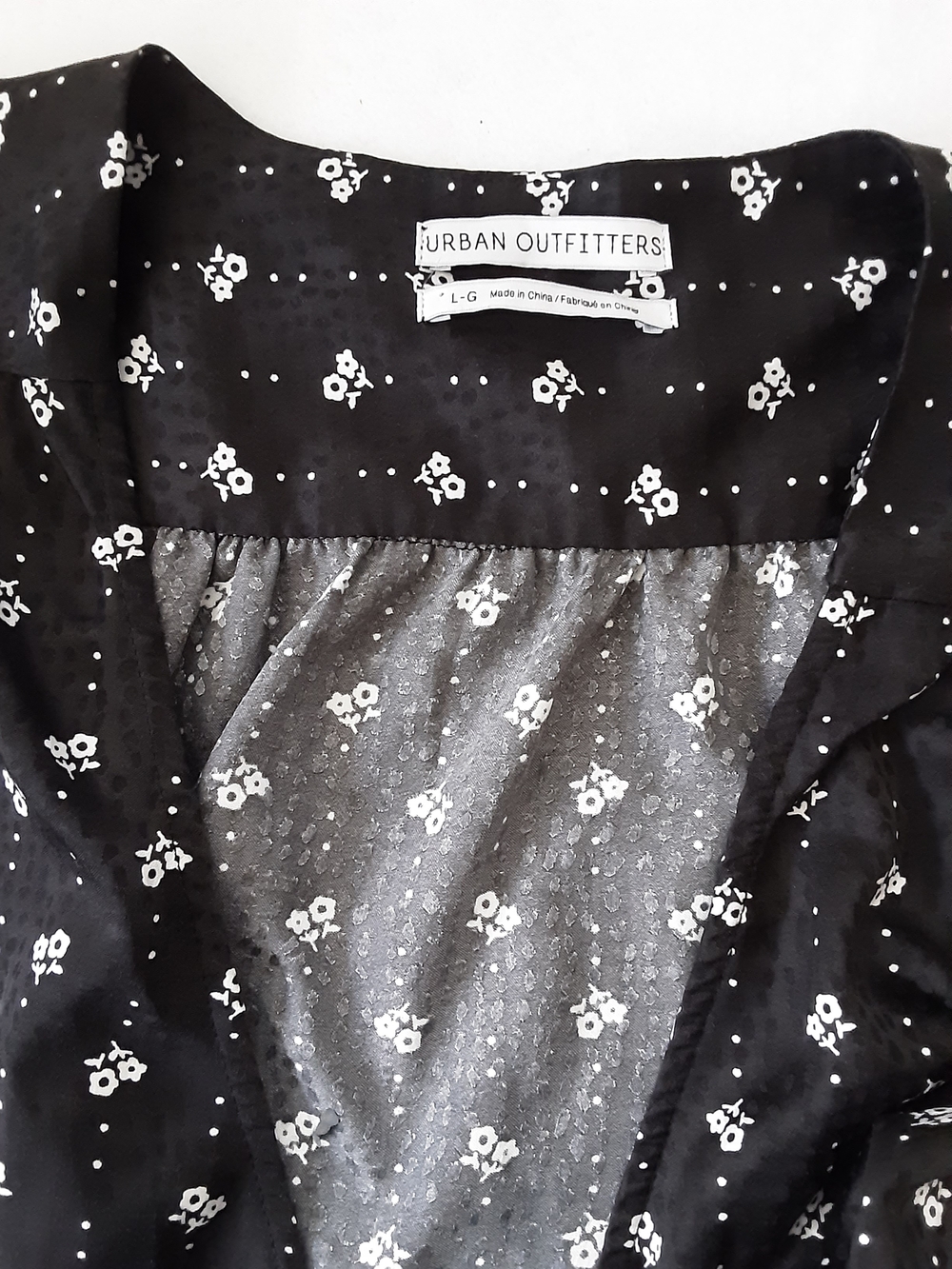 Urban Outfitters Black Floral Button-Up Top